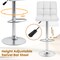 Modern Bar Stools Set of 2 with Back Support, Heavy-Duty Metal Base, Footrest, and Adjustable Height